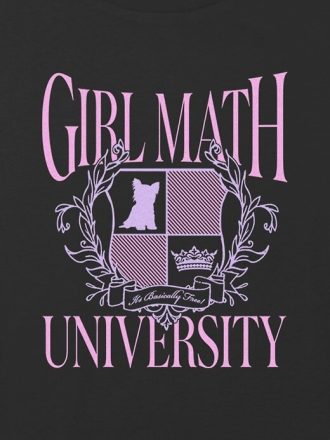 Camiseta curta com estampa de matemática para meninas, estilo boxy, da Universidade Infantil