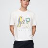 Camiseta curta com logotipo da Gap