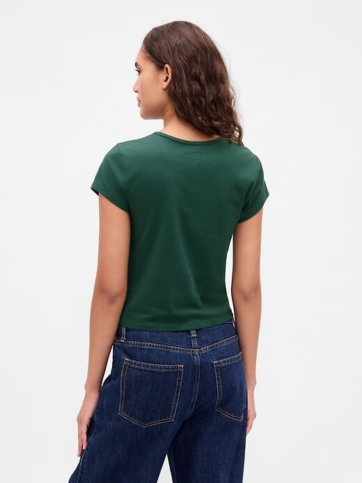 Camiseta curta com logotipo em jersey de algodão Camiseta curta com logotipo em jersey de algodão