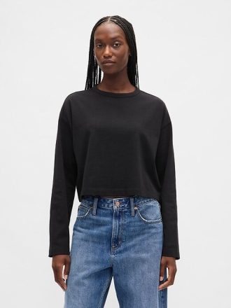 Camiseta curta de algodão orgânico vintagesoft heavyweight