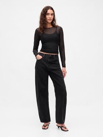 Camiseta curta de malha