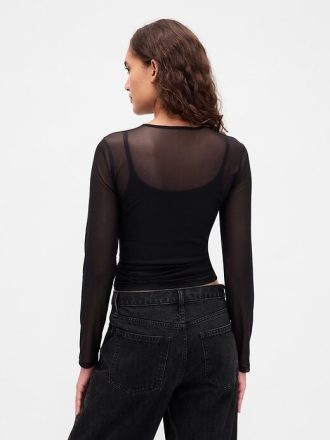 Camiseta curta de malha