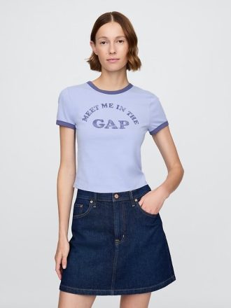 Camiseta de algodão com logotipo para bebê