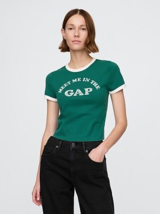 Camiseta de algodão com logotipo para bebê