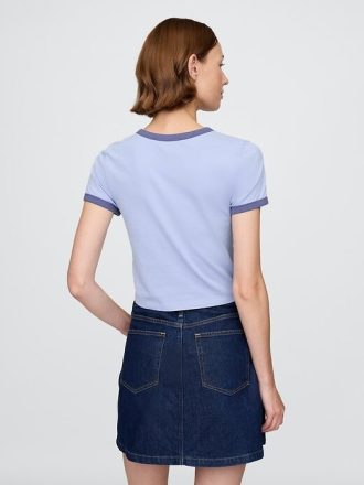 Camiseta de algodão com logotipo para bebê