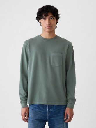 Camiseta de gola redonda pesada