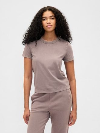 Camiseta encolhida de algodão orgânico vintagesoft heavyweight