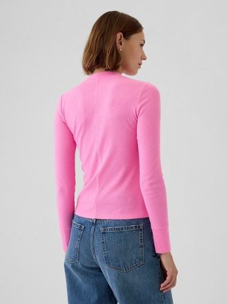 Camiseta Essential Rib Mockneck