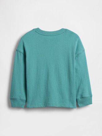 Camiseta estampada azul para bebês e crianças pequenas