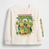 Camiseta estampada das Tartarugas Ninja Mutantes Adolescentes para bebês e crianças pequenas