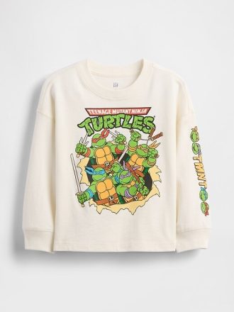 Camiseta estampada das Tartarugas Ninja Mutantes Adolescentes para bebês e crianças pequenas