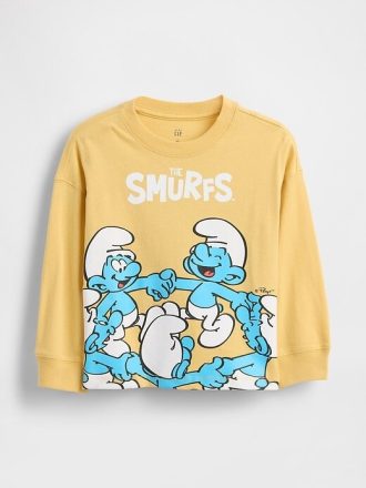 Camiseta estampada dos Smurfs para bebês e crianças pequenas