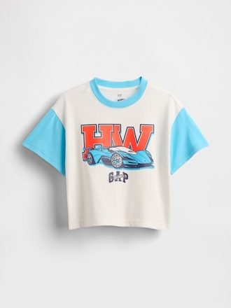 Camiseta estampada Hot Wheels grande para bebês e crianças pequenas