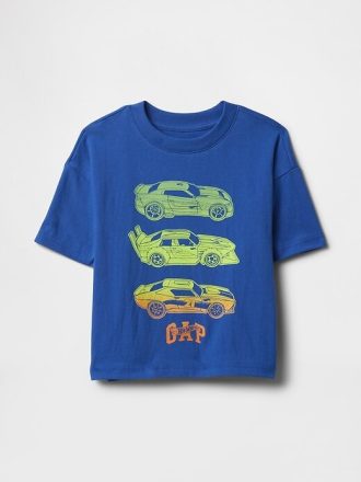 Camiseta estampada Hot Wheels grande para bebês e crianças pequenas