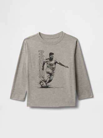 Camiseta estampada Messi para bebês e crianças pequenas