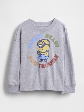 Camiseta estampada Minion para bebês e crianças pequenas