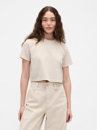 Camiseta Gap × BÉIS Algodão Orgânico VintageSoft Crop Graphic