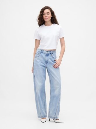 Camiseta Gap × BÉIS Algodão Orgânico VintageSoft Crop Graphic