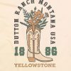 Camiseta gráfica com bota de cowboy e flor de Yellowstone