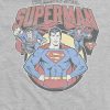 Camiseta gráfica com pose de herói vintage do Superman