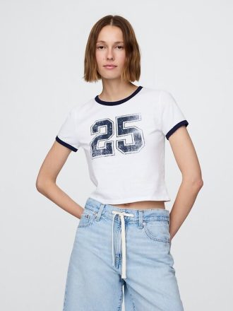 Camiseta gráfica cropped