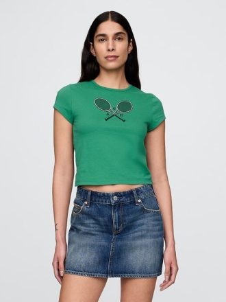 Camiseta gráfica cropped