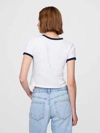 Camiseta gráfica cropped