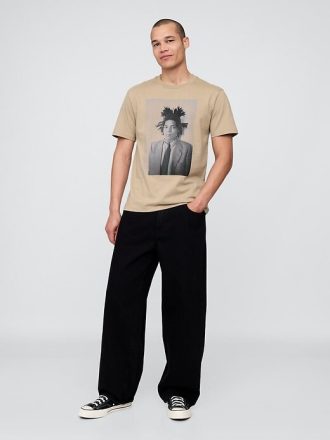 Camiseta gráfica descontraída Basquiat