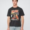 Camiseta gráfica descontraída da turnê de 1979 do AC/DC