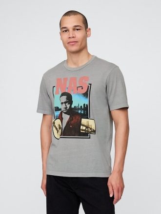 Camiseta gráfica descontraída Nas