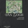 Camiseta gráfica grande com rosas cor de rosa Van Gogh