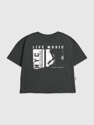 Camiseta infantil com estampa de amante da música de Nova York