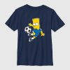 Camiseta infantil com estampa de futebol do Bart Simpson