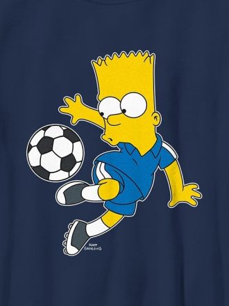 Camiseta infantil com estampa de futebol do Bart Simpson