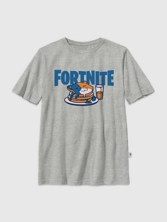 Camiseta infantil com estampa de panquecas do Fortnite