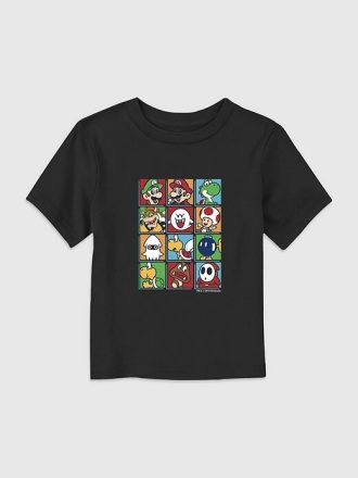 Camiseta infantil com estampa de personagens da Nintendo Box Up
