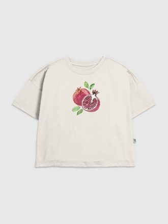 Camiseta infantil com estampa de romã