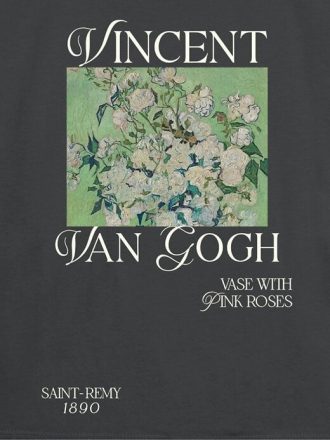 Camiseta infantil com estampa de rosas cor de rosa Van Gogh