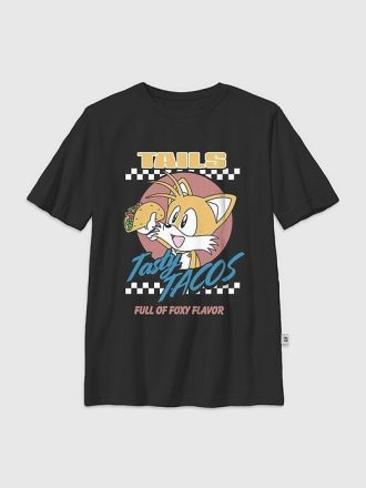 Camiseta infantil com estampa de tacos do Sonic The Hedgehog Tails
