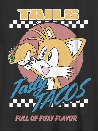 Camiseta infantil com estampa de tacos do Sonic The Hedgehog Tails
