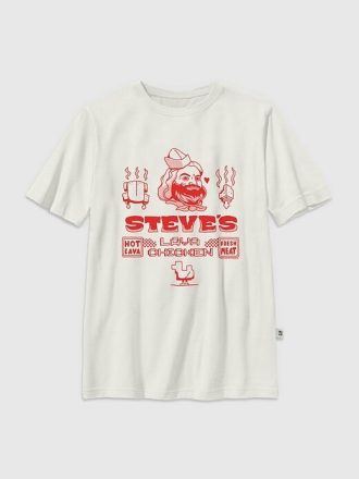 Camiseta infantil com estampa do filme Minecraft Steves Lava Chicken