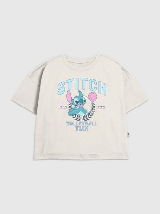Camiseta infantil com estampa do time de vôlei Lilo e Stitch