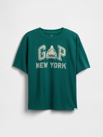 Camiseta infantil com estampa gráfica e descontraída