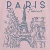 Camiseta infantil com estampa gráfica Paris Line Art