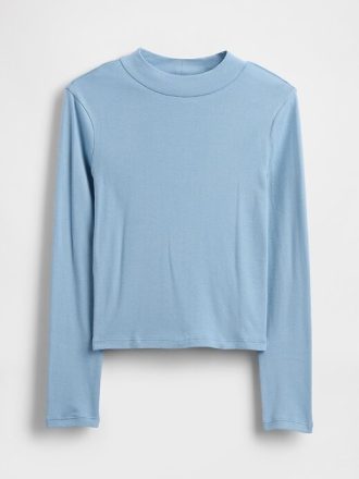 Camiseta infantil com gola careca canelada