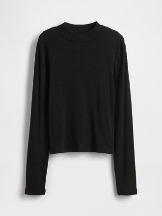 Camiseta infantil com gola careca canelada