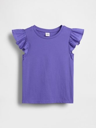 Camiseta infantil com mangas esvoaçantes