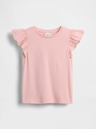 Camiseta infantil com mangas esvoaçantes