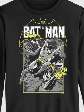 Camiseta infantil de manga comprida com estampa do Batman da DC Comics