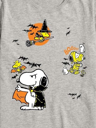 Camiseta infantil de manga curta Peanuts Halloween Snoopy e Woodstock